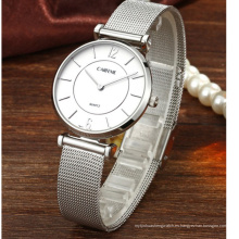 Reloj de acero inoxidable con movimiento de Japón de malla personalizada de lujo